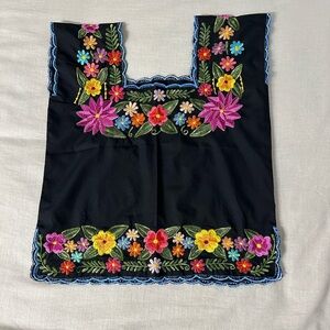 Black Mexican Shirt with flowers 💐🥰🛍️